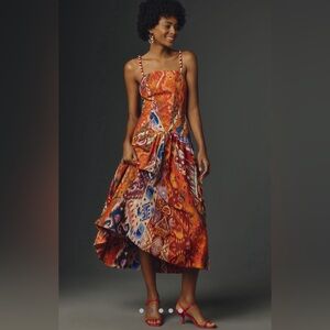 NWT FARM Rio x Anthropologie 
Sleeveless Midi Dress Size XL